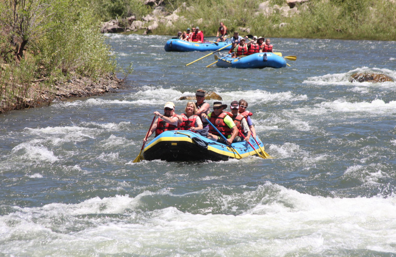 River rafting near Echo Basin Cabin And RV Resort.