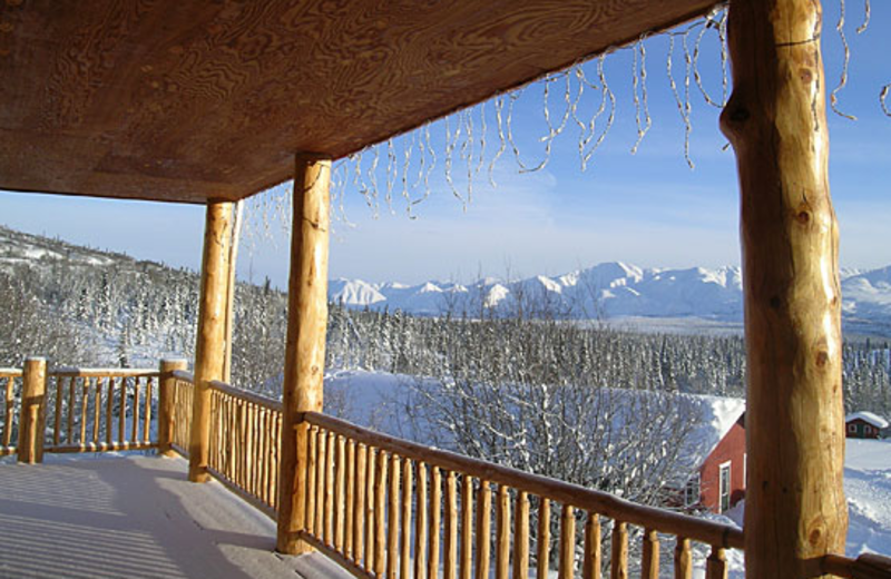 Porch view at Majestic Valley Lodge.