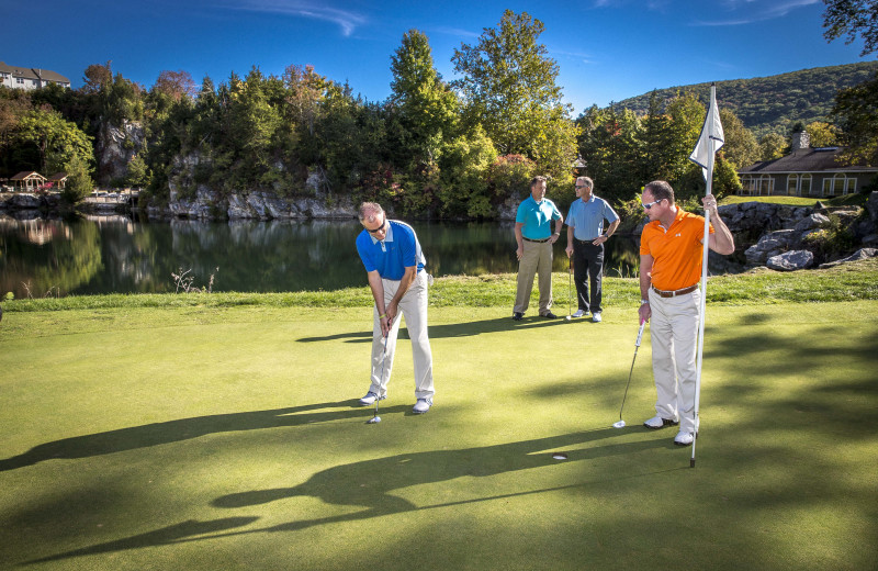 Playing golf at Crystal Springs Resort.