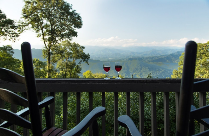 Cabin deck view at Smoky Mountain Getaways.