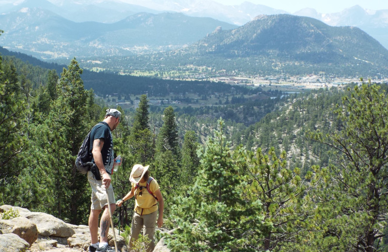 Hiking at Rustic River Cabins.