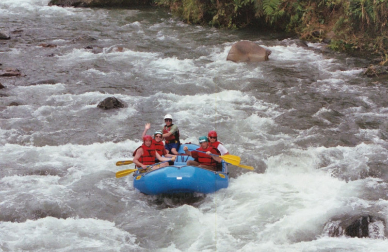 River rafting at Hacienda Primavera Wilderness Ecolodge.