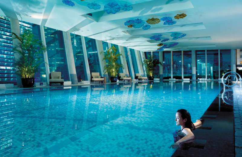 Indoor pool at Pudong Shangri-La Hotel.