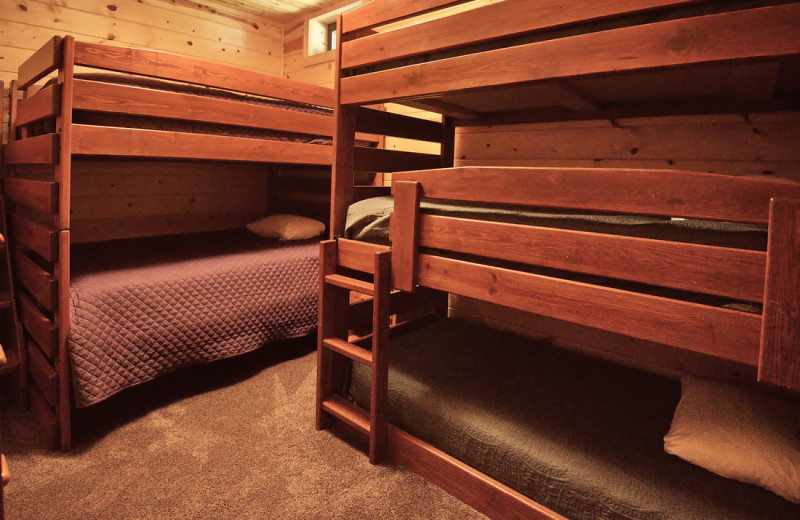 Cabin bunk beds at Cut Above Cabins.