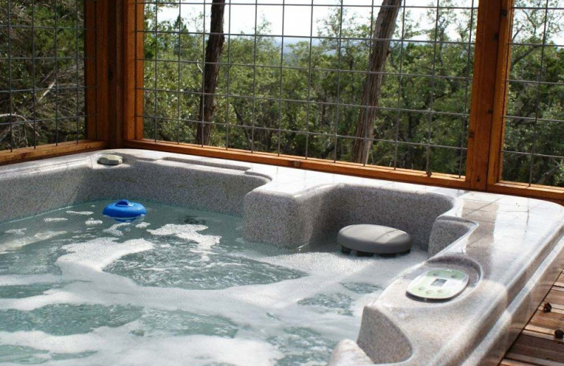 Rental hot tub at Hill Country Premier Lodging.