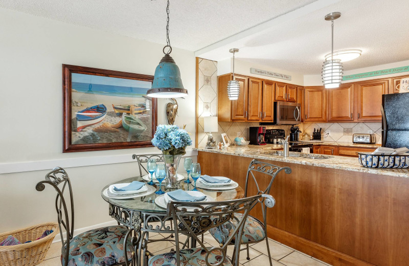 Rental kitchen at Bender Realty Vacation Rentals.