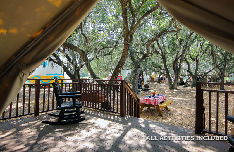 Teepee porch at Westgate River Ranch.