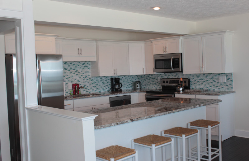 Rental kitchen at Seagrove On The Beach Property Rentals.