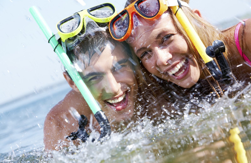 Couple swimming at Shoreline Towers.