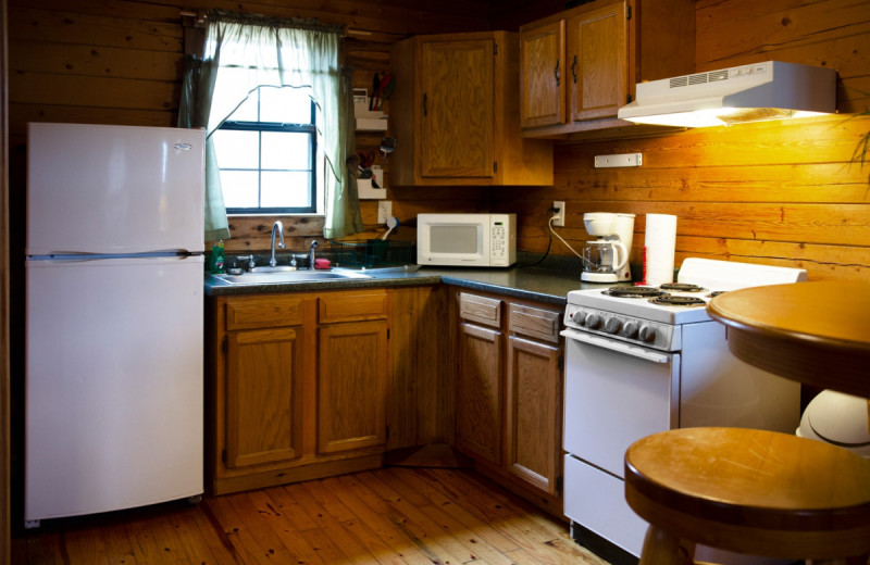 Cabin kitchen at Kel's Kove.