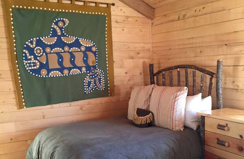 Guest bed at Favorite Bay Lodge.