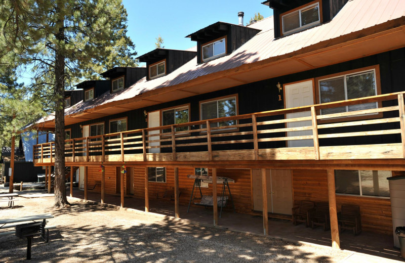 Exterior view of Pinewoods Resort.