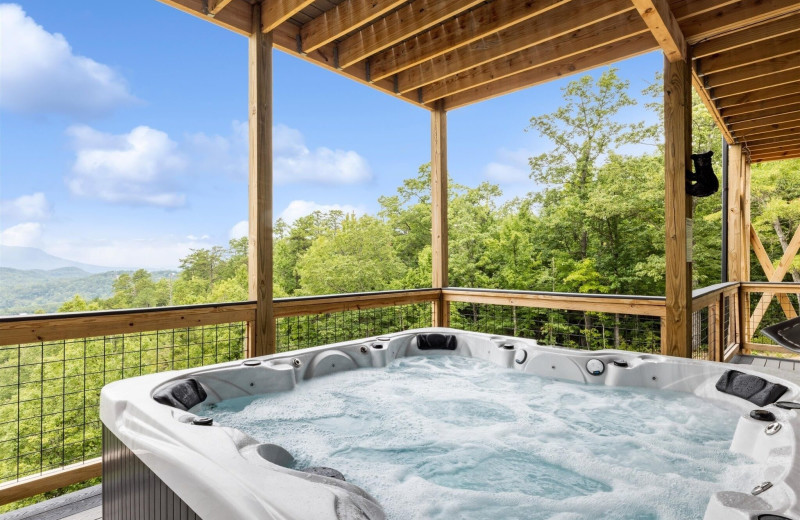 Hot tub at American Patriot Getaways - Morning Wood.