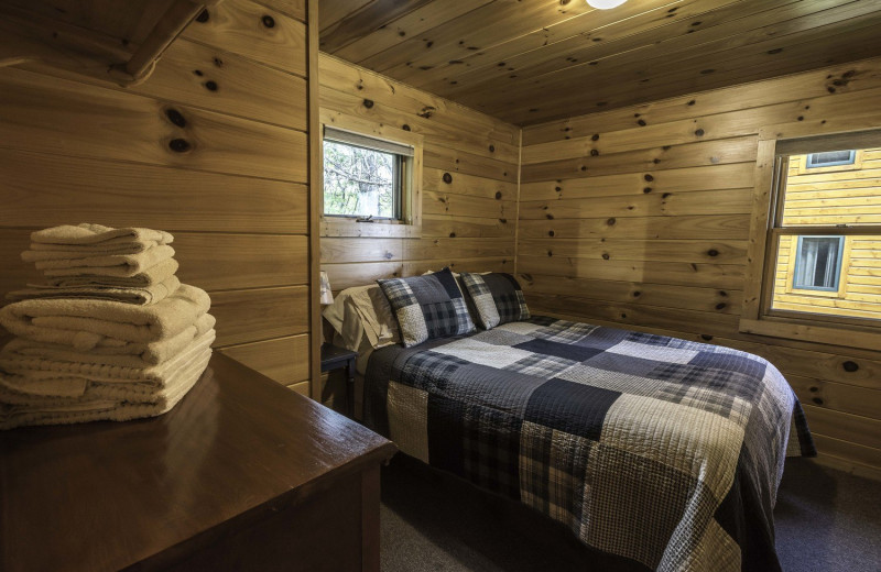 Cabin bedroom at Stonegate on Superior.