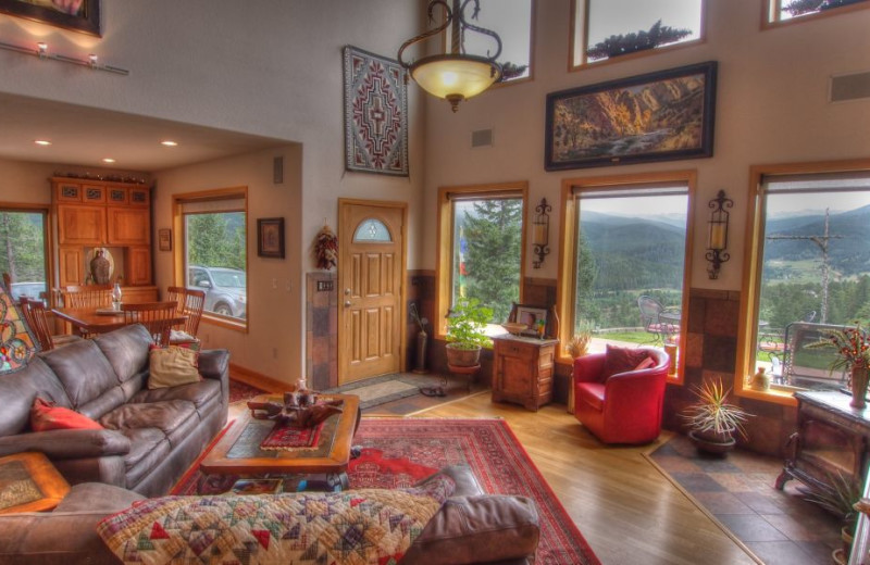 Vacation rental living room at SkyRun Vacation Rentals - Nederland, Colorado.