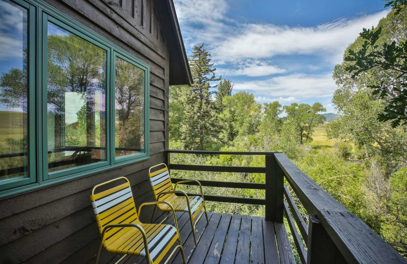 Cabin deck at The Glen Eden Resort.