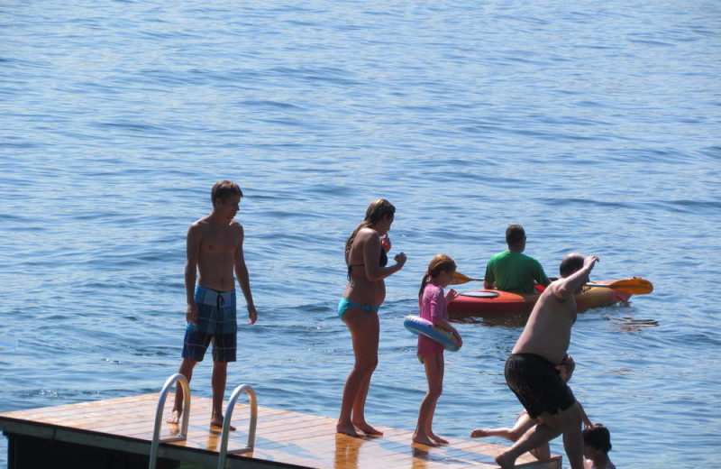 Family swimming at The Depe Dene Resort.