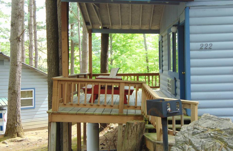 Cabin exterior at The Depe Dene Resort.