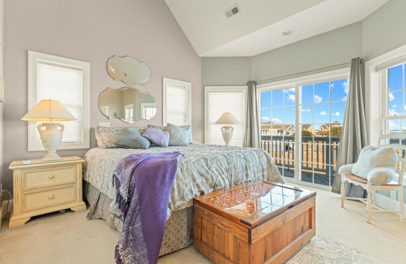 Rental bedroom at Pirate's Cove Realty.