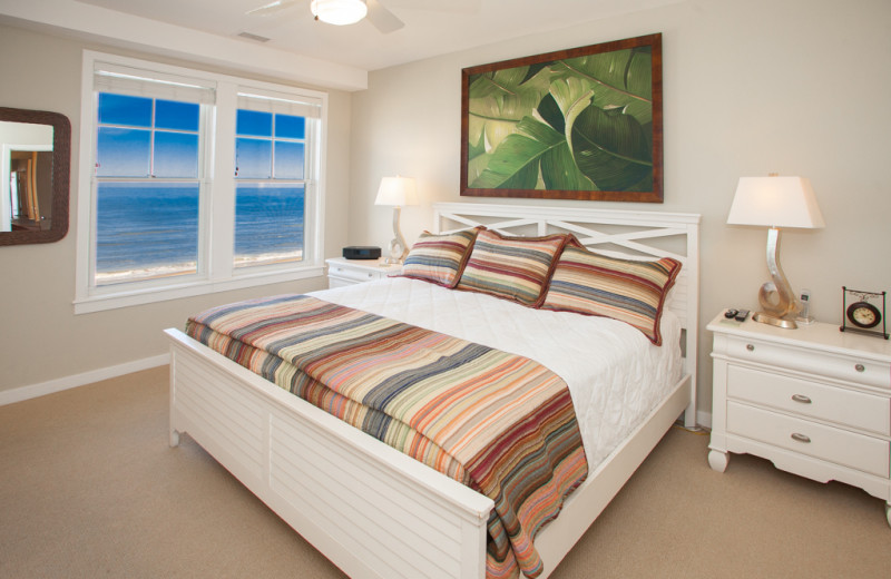 Rental bedroom at Sanctuary Vacation Rentals at Sandbridge.