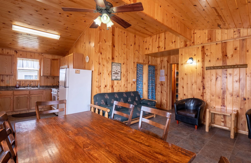 Cabin interior at Shady Grove Resort.