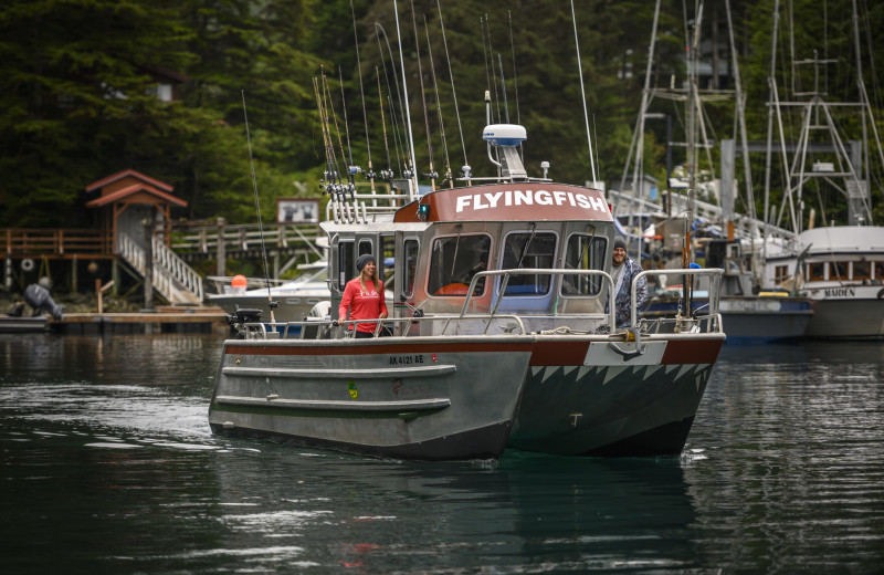 Fishing boat at Elfin Cove Resort.