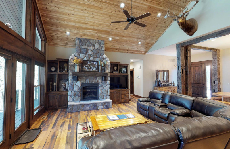 Rental living room at Island Park Reservations.