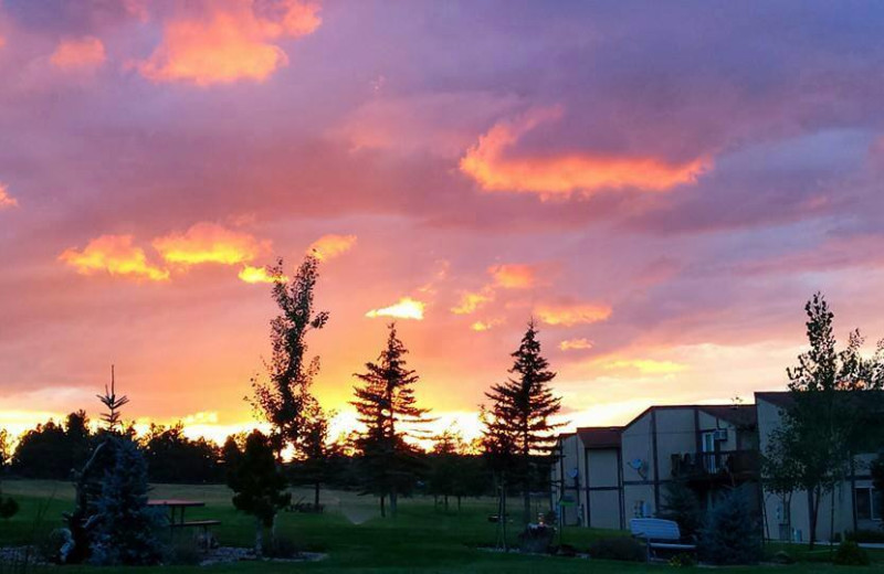 Sunset at Flaming Gorge Lodge.