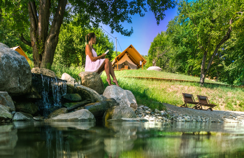 Relaxing at Chateau Ramšak Glamping Resort.