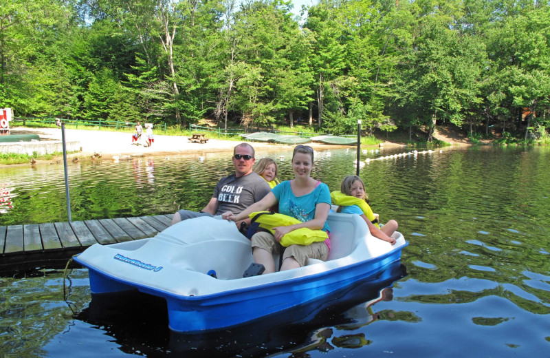 Paddle boat at Old Forge Camping Resort.