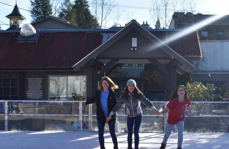 Ice skating at Chambers Realty & Vacation Rentals.