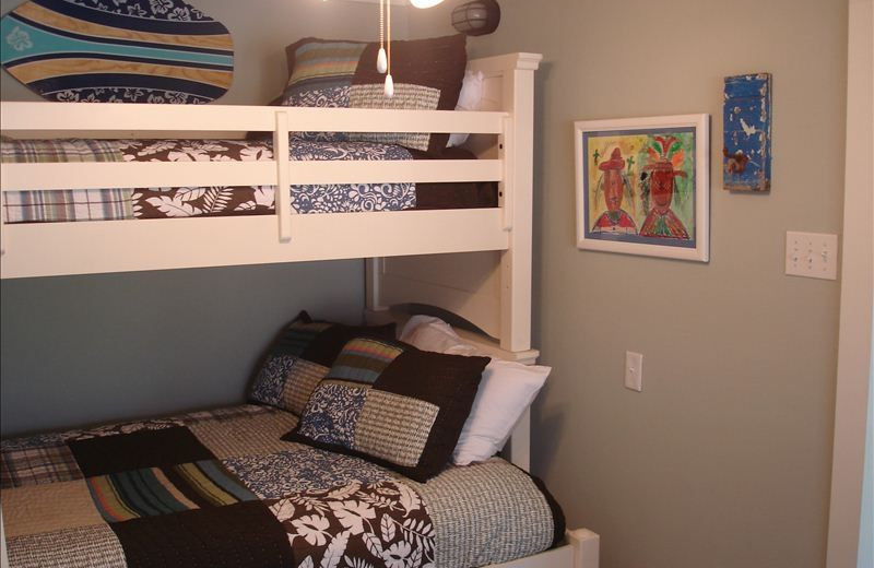 Bunk beds at Turtle Rock Cottage on Lake LBJ.