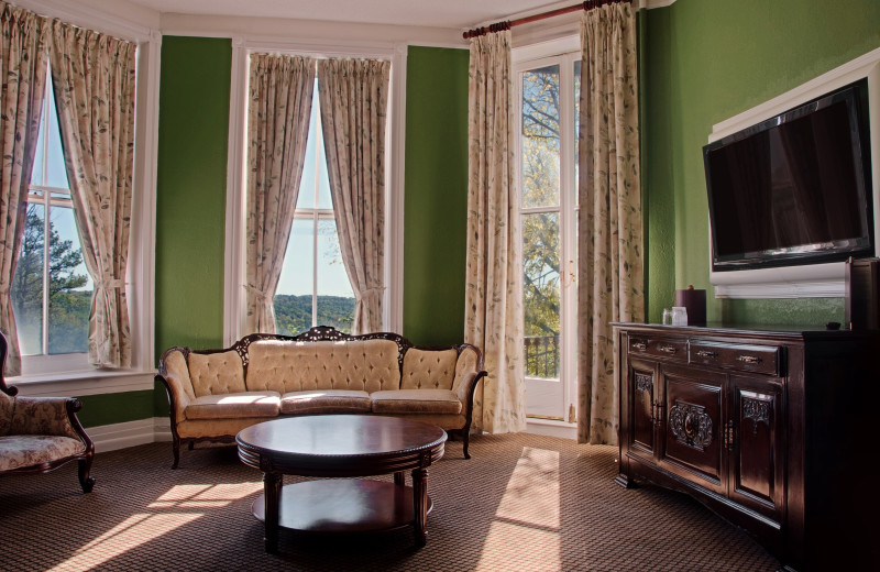 Guest room at 1886 Crescent Hotel & Spa.