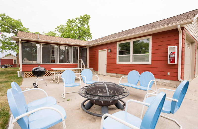 Cabin patio at Otter Tail Beach Resort.