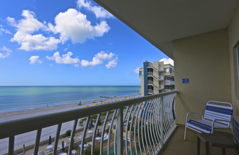 Guest balcony at Shoreline Island Resort.