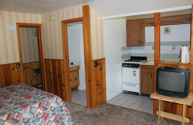 Cabin interior at Workshire Lodge.
