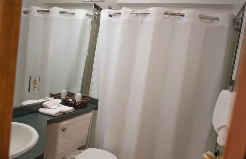 Guest bathroom at Dunham's Bay Resort.