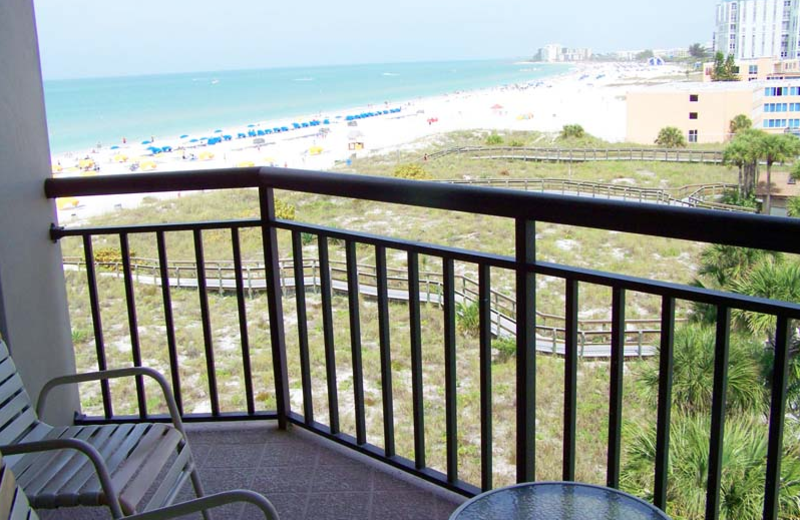 Rental balcony view at Gulf Strand Resort.