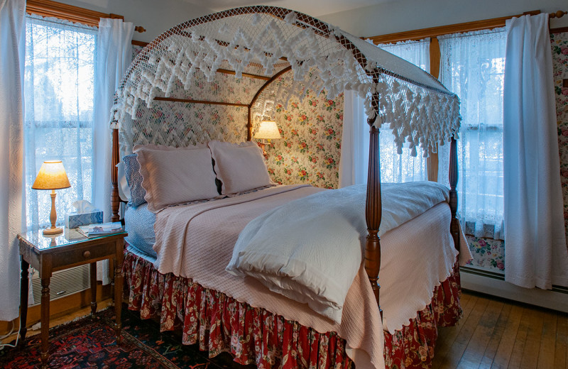 Guest room at White Lace Inn.