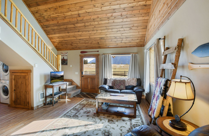 Cabin bedroom at Gentry River Ranch.