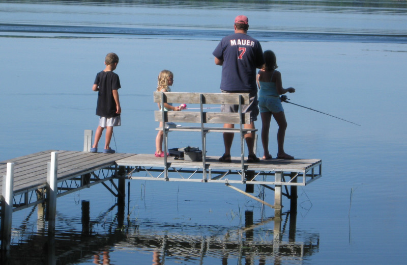 Dock fishing with Dad at Two Inlets Resort.