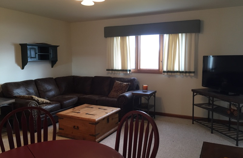 Cabin living room at Lakeview Lodge 307.