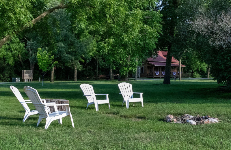 Fire pit at Red Cedar Lodge.
