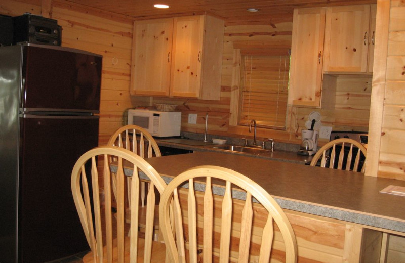 Rental kitchen at Northwoods Vacation Lodgings.