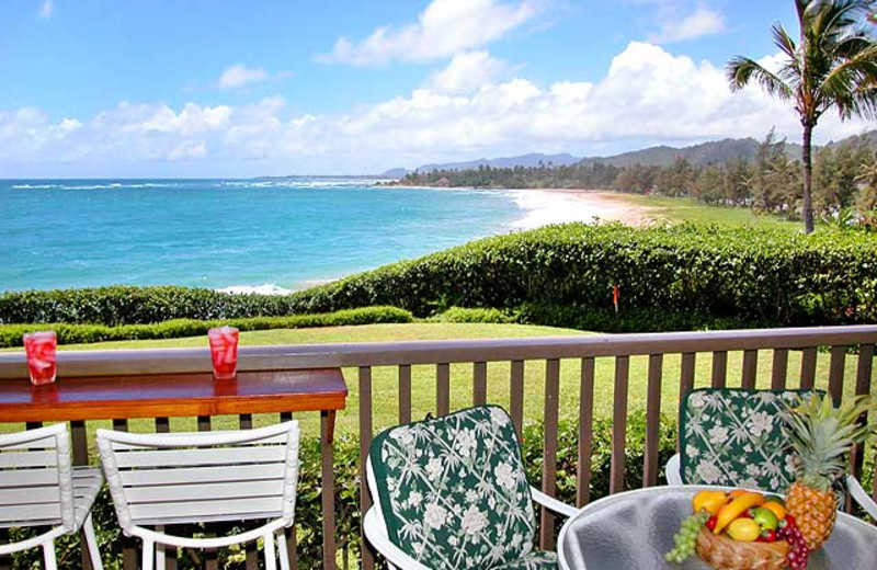 Vacation rental balcony view at Wailua Bay View Condos.