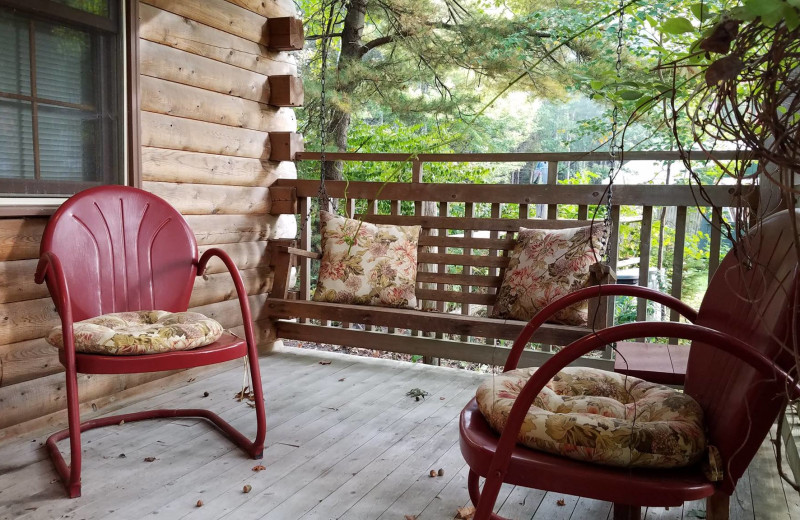 Rental porch at Gale's Gardens Guesthouse.