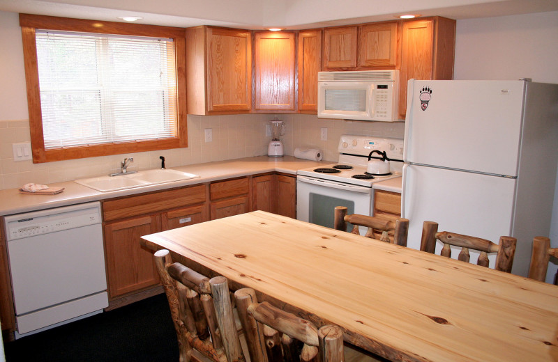 Chalet kitchen at Timber Creek Chalets.