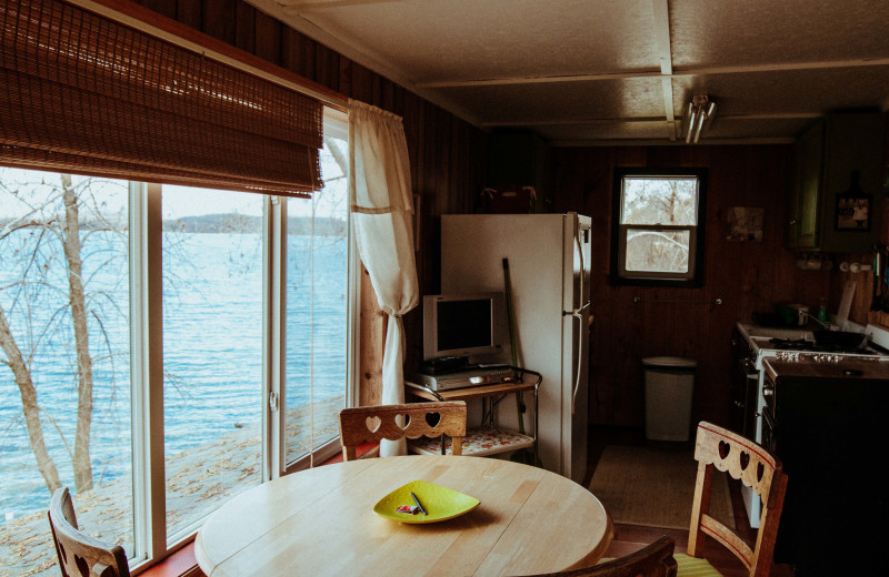 Cabin kitchen at Jacob's Cove.