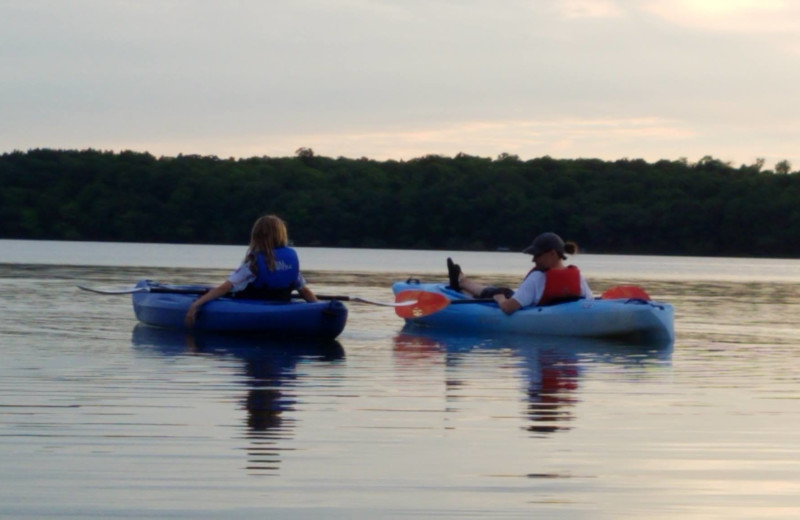 Kayaking at Whispering Waters Resort.