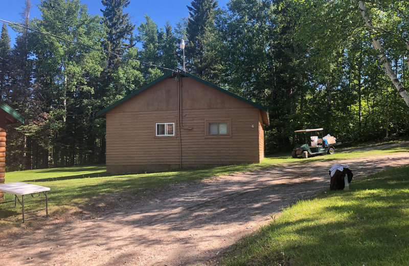 Cabin exterior at Pakwash Lake Camp.